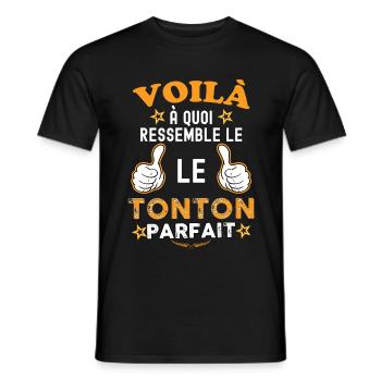 Tonton parfait qui déchire c'est le mien - T-shirt homme - noir - Devant - AI Model Male 178 light (178cm)