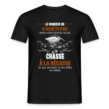 Chasser la bécasse tirer la bécasse - T-shirt homme - noir - Devant - AI Model Male 178 light (178cm)