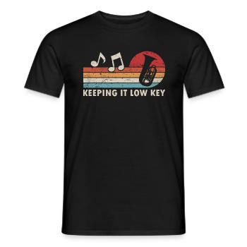 Tuba Player Keeping It Low Key - Men's T-Shirt - black - Front - AI Model Male 178 light (178cm)