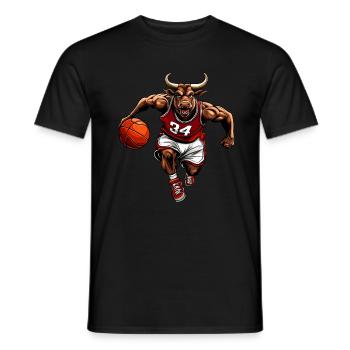 Basketball Bull - Men's T-Shirt - black - Front - AI Model Male 178 light (178cm)