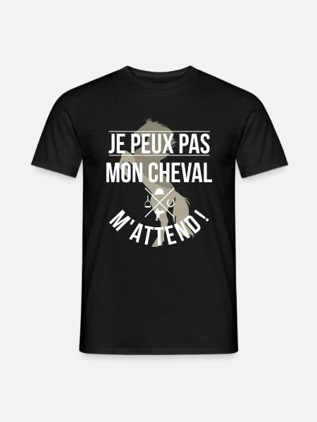 Mon cheval m'attend - T-shirt homme - noir