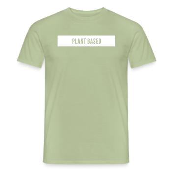 Plant Based Pflanzen Basiert Vegan - Männer T-Shirt - Sage - Vorne - AI Model Male 178 light (178cm)