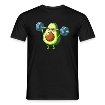 Comic Avocado Workout Fitness Dumbbell - Men's T-Shirt - black - Front - AI Model Male 178 light (178cm)