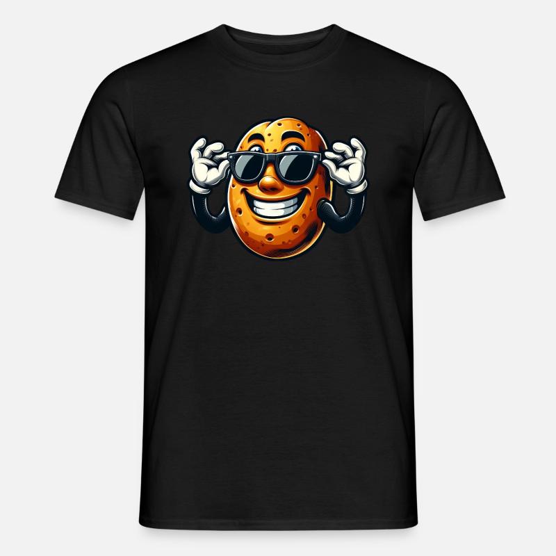 Sjov kartoffel med solbriller Comic Style - Mænd T-shirt - sort