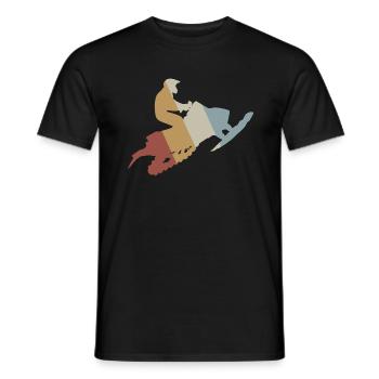 Snowmobile Retro Style Vintage - Men's T-Shirt - black - Front - AI Model Male 178 light (178cm)