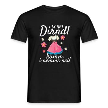 In Mei Dirndl Kumm I Nimma Nei | - Männer T-Shirt - Schwarz - Vorne - AI Model Male 178 light (178cm)
