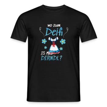 Damen Dirndl Trachtenshirt für - Männer T-Shirt - Schwarz - Vorne - AI Model Male 178 light (178cm)