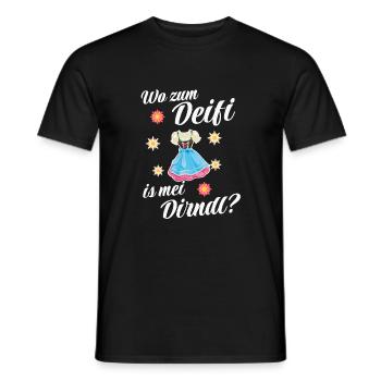 Damen Dirndl Trachtenshirt für - Männer T-Shirt - Schwarz - Vorne - AI Model Male 178 light (178cm)