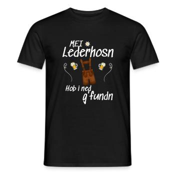 Trachtenshirt Herren Lederhosen - Männer T-Shirt - Schwarz - Vorne - AI Model Male 178 light (178cm)