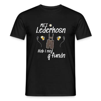 Trachtenshirt Herren Lederhosen - Männer T-Shirt - Schwarz - Vorne - AI Model Male 178 light (178cm)