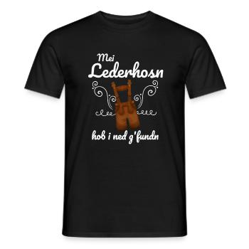 Trachtenshirt Herren Lederhosen - Männer T-Shirt - Schwarz - Vorne - AI Model Male 178 light (178cm)