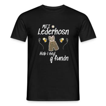 Trachtenshirt Herren Lederhosen - Männer T-Shirt - Schwarz - Vorne - AI Model Male 178 light (178cm)
