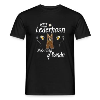Trachtenshirt Herren Lederhosen - Männer T-Shirt - Schwarz - Vorne - AI Model Male 178 light (178cm)