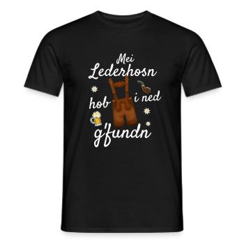 Trachtenshirt Herren Lederhosen - Männer T-Shirt - Schwarz - Vorne - AI Model Male 178 light (178cm)