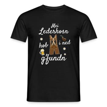 Trachtenshirt Herren Lederhosen - Männer T-Shirt - Schwarz - Vorne - AI Model Male 178 light (178cm)