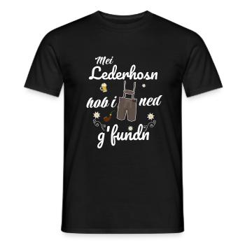 Trachtenshirt Herren Lederhosen - Männer T-Shirt - Schwarz - Vorne - AI Model Male 178 light (178cm)