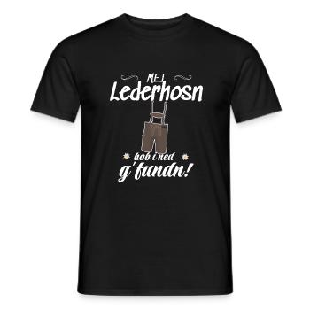 Trachtenshirt Herren Lederhosen - Männer T-Shirt - Schwarz - Vorne - AI Model Male 178 light (178cm)