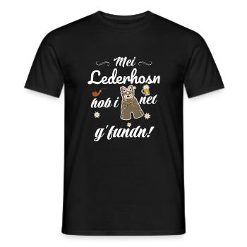 Trachtenshirt Herren Lederhosen - Männer T-Shirt - Schwarz - Vorne - AI Model Male 178 light (178cm)