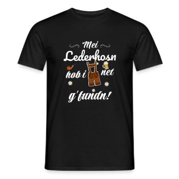 Trachtenshirt Herren Lederhosen - Männer T-Shirt - Schwarz - Vorne - AI Model Male 178 light (178cm)