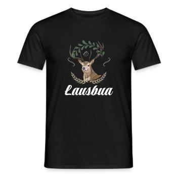 Lausbua Hirsch Lederhosen - Männer T-Shirt - Schwarz - Vorne - AI Model Male 178 light (178cm)