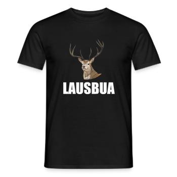 Lausbua Hirsch Lederhosen - Männer T-Shirt - Schwarz - Vorne - AI Model Male 178 light (178cm)