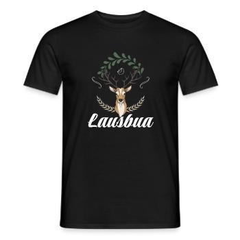 Lausbua Hirsch Lederhosen - Männer T-Shirt - Schwarz - Vorne - AI Model Male 178 light (178cm)