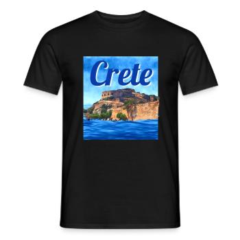 Idée cadeau de vacances d’été sur l’île de Crète - T-shirt homme - noir - Devant - AI Model Male 178 light (178cm)