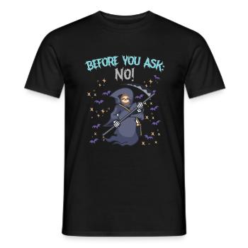 Avant de demander : Non - T-shirt homme - noir - Devant - AI Model Male 178 light (178cm)