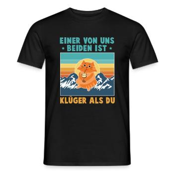 Einer von uns beiden ist klüger als du Katze - Männer T-Shirt - Schwarz - Vorne - AI Model Male 178 light (178cm)