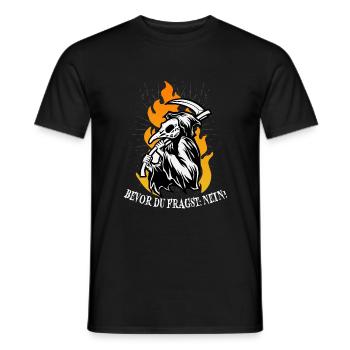 Bevor du fragst: Nein - Männer T-Shirt - Schwarz - Vorne - AI Model Male 178 light (178cm)