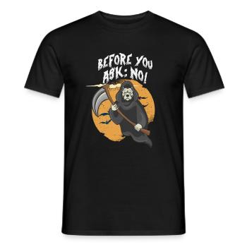 Avant de demander: Non! - T-shirt homme - noir - Devant - AI Model Male 178 light (178cm)