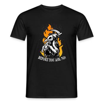Avant de demander: Non! - T-shirt homme - noir - Devant - AI Model Male 178 light (178cm)