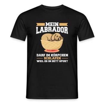 Labrador darf im Körbchen schlafen - Männer T-Shirt - Schwarz - Vorne - AI Model Male 178 light (178cm)