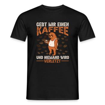 Gebt mir einen Kaffee und niemand wird verletzt. - Männer T-Shirt - Schwarz - Vorne - AI Model Male 178 light (178cm)
