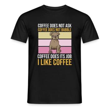 Kaffe Hund Morgenmuffel Montag Hass - Männer T-Shirt - Schwarz - Vorne - AI Model Male 178 light (178cm)
