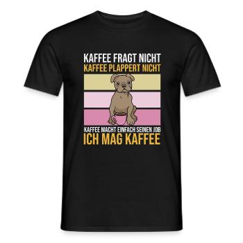 Kaffe Hund Morgenmuffel Montag Hass - Männer T-Shirt - Schwarz - Vorne - AI Model Male 178 light (178cm)