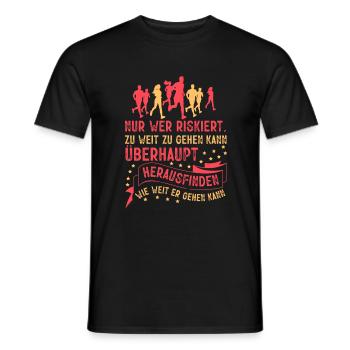 Running: How far can you go? - Men's T-Shirt - black - Front - AI Model Male 178 light (178cm)