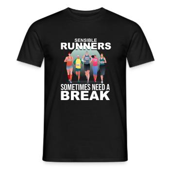 Sensible runners need a break - Men's T-Shirt - black - Front - AI Model Male 178 light (178cm)