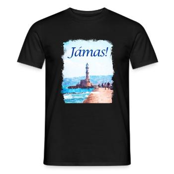 Cheers in Greek - Men's T-Shirt - black - Front - AI Model Male 178 light (178cm)