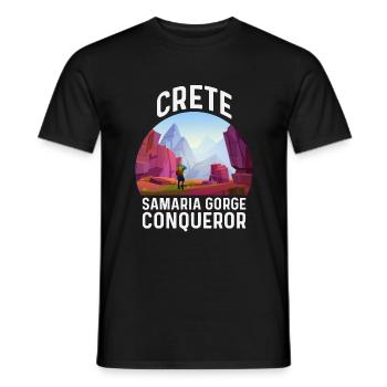 Crete Samaria Gorge Conqueror - Men's T-Shirt - black - Front - AI Model Male 178 light (178cm)