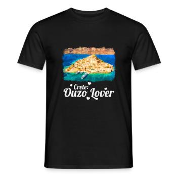 Crete Ouzo Lover - Men's T-Shirt - black - Front - AI Model Male 178 light (178cm)