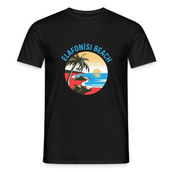 Elafonisi Beach - Men's T-Shirt - black - Front - AI Model Male 178 light (178cm)