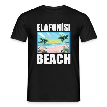 Elafonisi Beach - Men's T-Shirt - black - Front - AI Model Male 178 light (178cm)