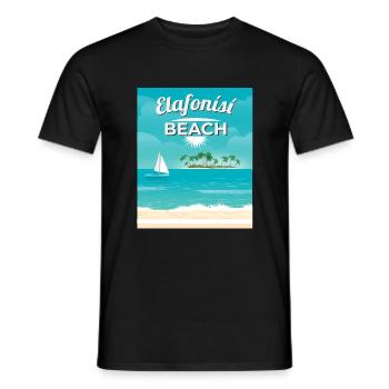Elafonisi Beach - Men's T-Shirt - black - Front - AI Model Male 178 light (178cm)