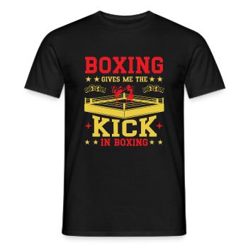 La boxe me donne le coup de pied dans la boxe - T-shirt homme - noir - Devant - AI Model Male 178 light (178cm)