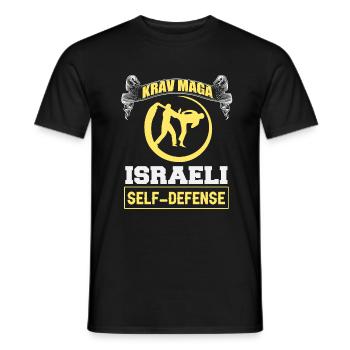 Krav Maga Israeli Self Defense - Männer T-Shirt - Schwarz - Vorne - AI Model Male 178 light (178cm)