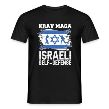 Krav Maga Autodéfense Israélienne - T-shirt homme - noir - Devant - AI Model Male 178 light (178cm)