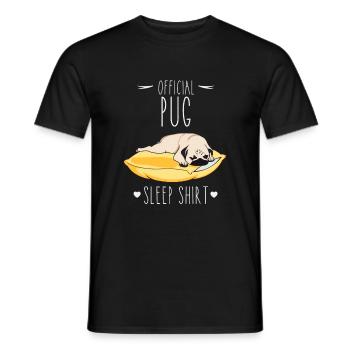 Official Pug Sleep Shirt - Männer T-Shirt - Schwarz - Vorne - AI Model Male 178 light (178cm)