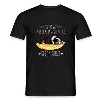 Official Australien Shepherd Sleep Shirt - Männer T-Shirt - Schwarz - Vorne - AI Model Male 178 light (178cm)