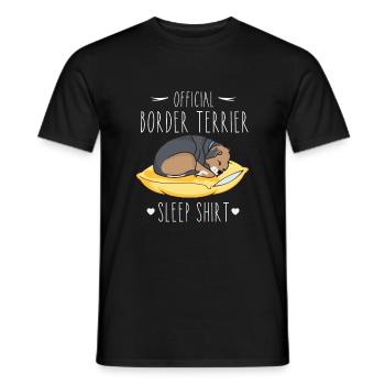 Border Terrier Sleep Shirt - Men's T-Shirt - black - Front - AI Model Male 178 light (178cm)